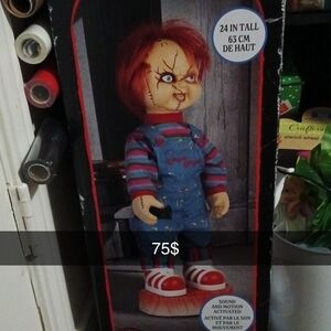 Chucky Doll with Red Hair and Blue Overalls